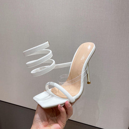 Sandales d'été à bout carré et bride serpent - Chic&Shines