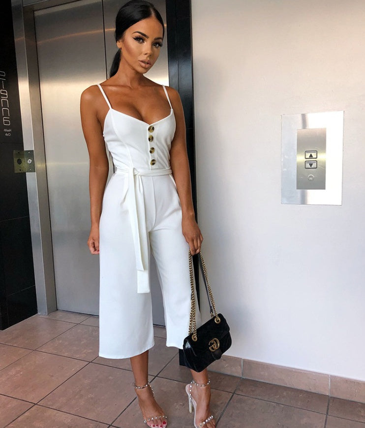 Combinaison pantalon court à bretelles - Chic&Shines