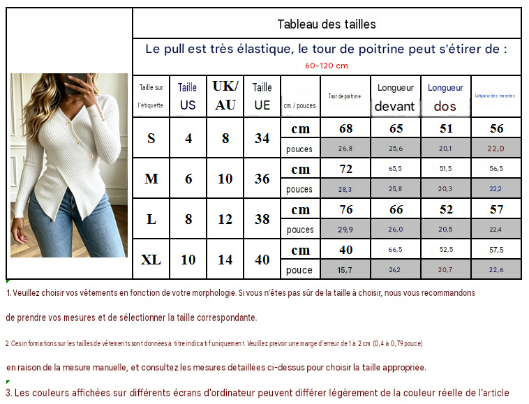 Pull-over à col en V croisé - Chic&Shines