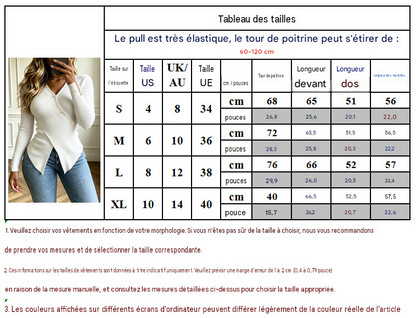 Pull-over à col en V croisé - Chic&Shines
