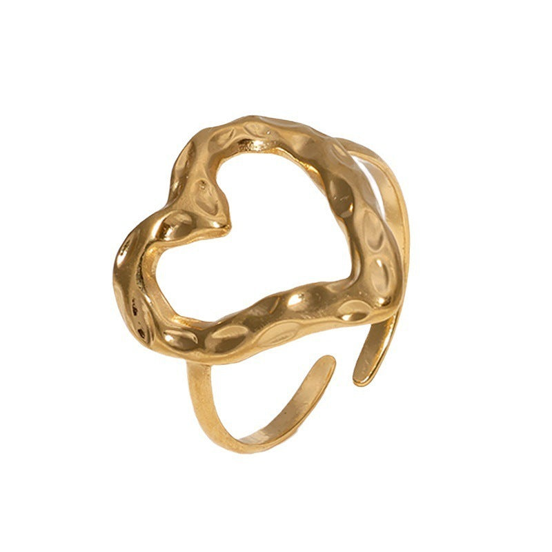 Bague coeur ajustable en acier inoxydable - Chic&Shines