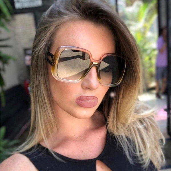 Lunettes de soleil à grande monture dégradée