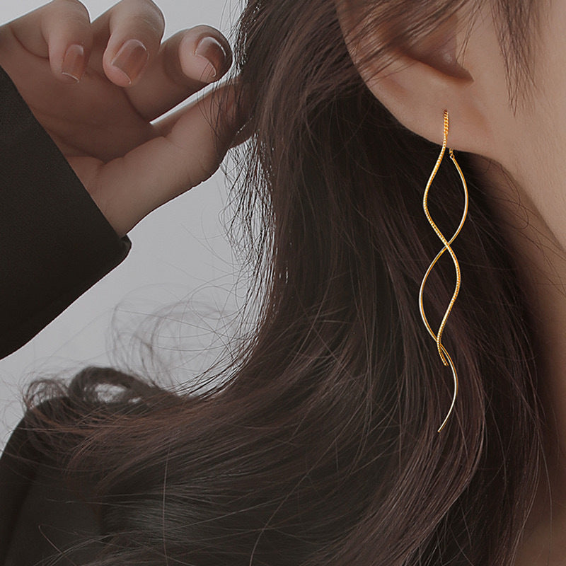 Boucles d'oreilles fines vagues