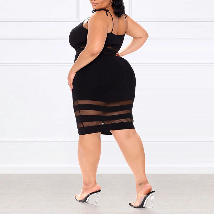Robe courte à bretelles rayées taille mi-haute - Chic&Shines