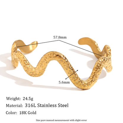 Bracelet acier inoxydable motif serpent ondulé - Chic&Shines