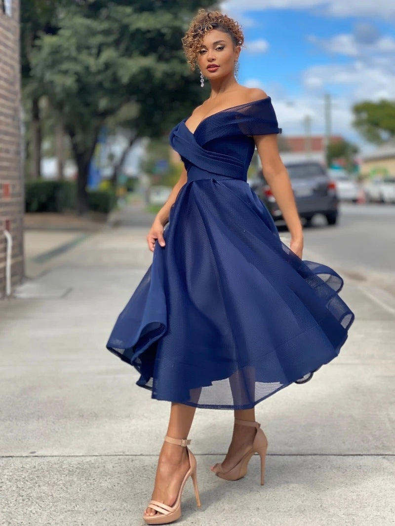 Robe de soirée à épaules dénudées