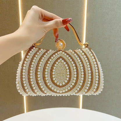 Sac à main à bandoulière en perles et diamants - Chic&Shines