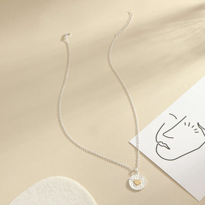 Collier pendentif cœur incrusté au milieu - Chic&Shines