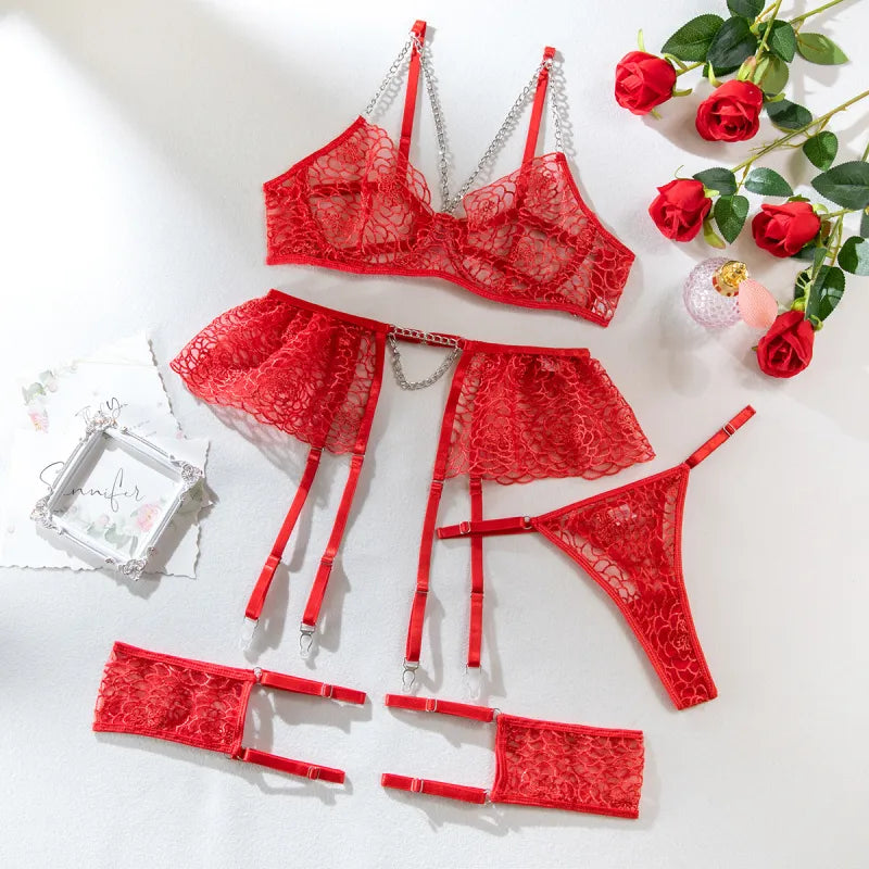Lingerie sexy brodée en chaîne