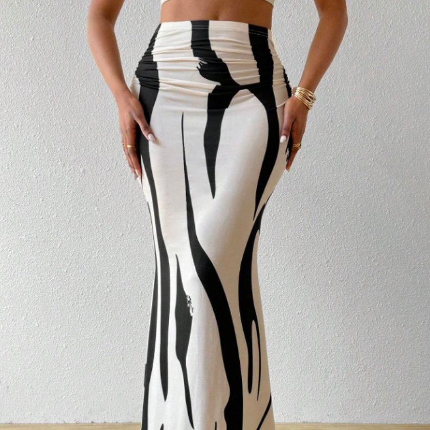 Jupe longue moulante imprimé - Chic&Shines