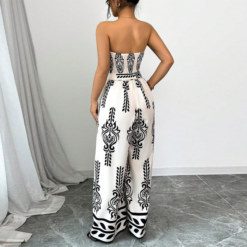 Combinaison pantalon bustier imprimée - Chic&Shines