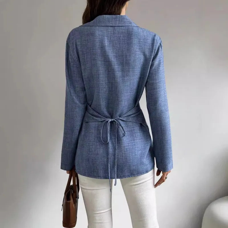 Striped long sleeve blouse