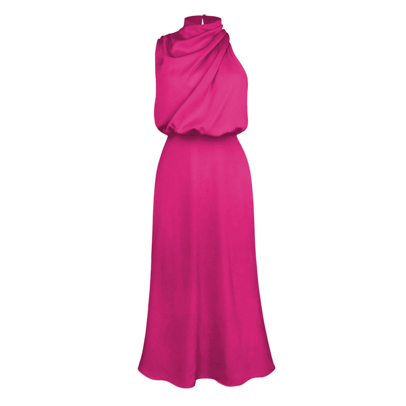 Robe longue col haut sans manches design