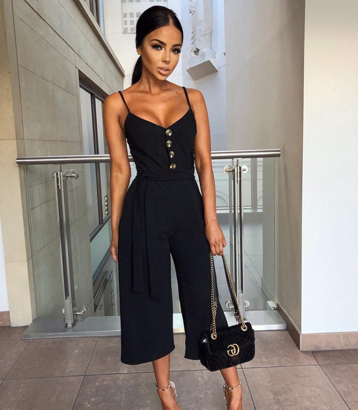 Combinaison pantalon court à bretelles - Chic&Shines