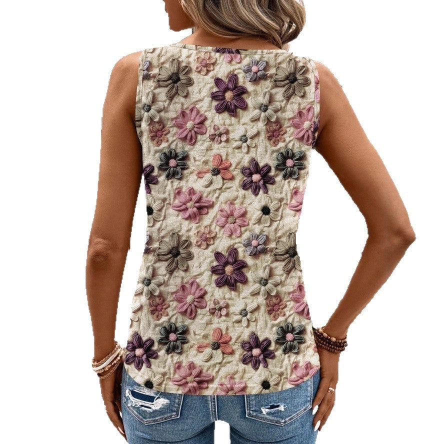 Haut col rond imprimé - Chic&Shines