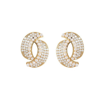 Boucles d'oreilles ornées de strass et de perle - Chic&Shines