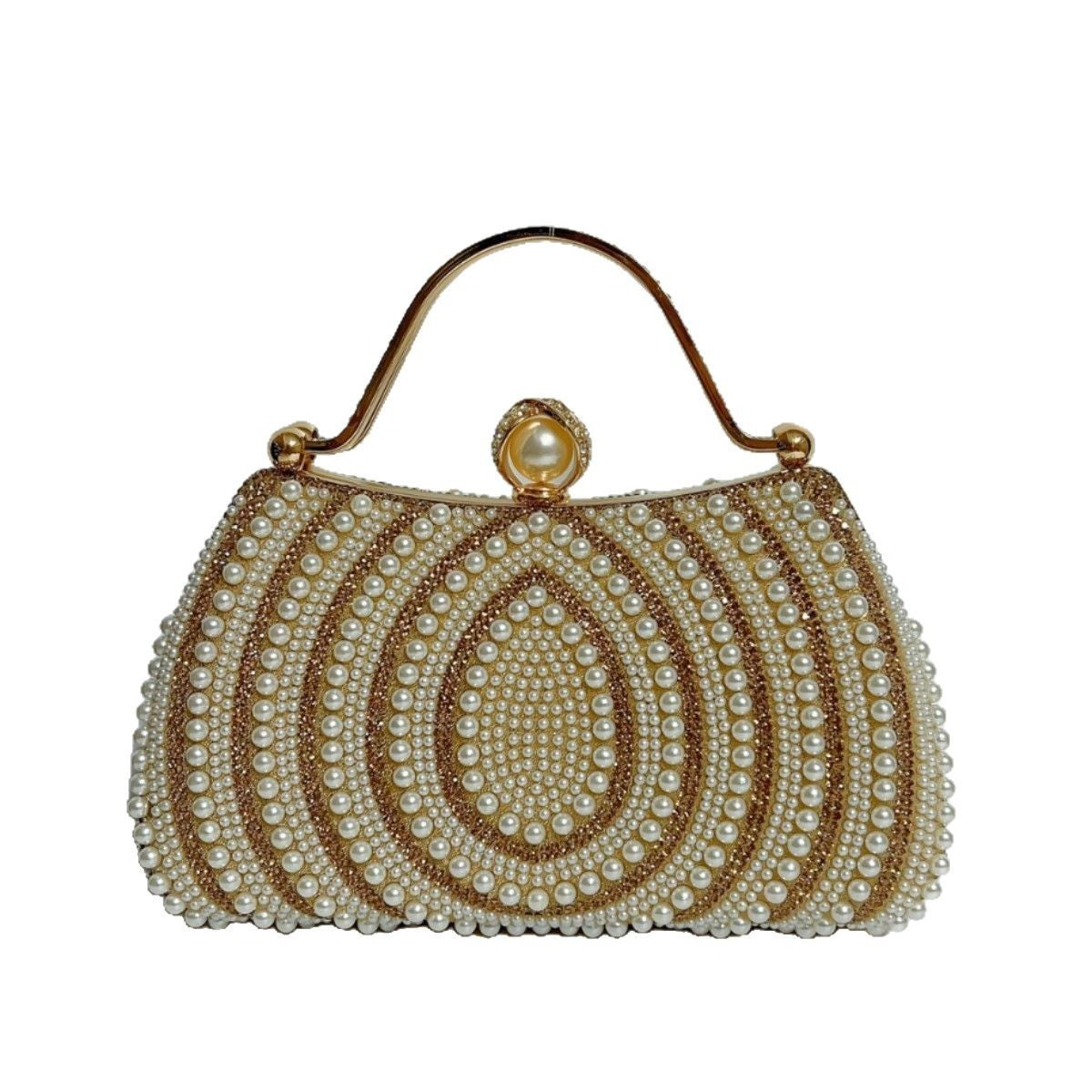 Sac à main à bandoulière en perles et diamants