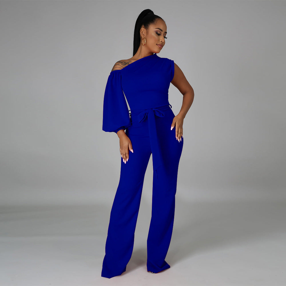 Combinaison pantalon une épaule et une manche longue