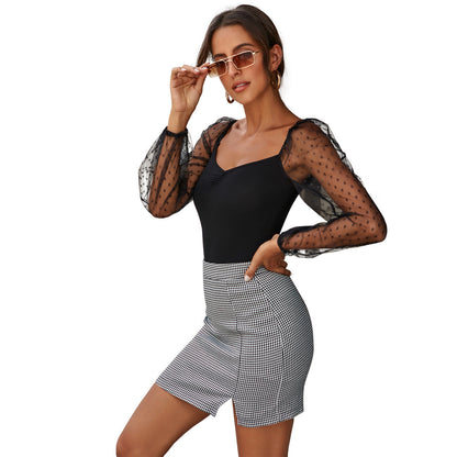 Jupe courte fendue taille haute - Chic&Shines