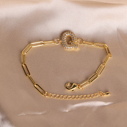 Bracelet clip en zircone pendentif lettre - Chic&Shines