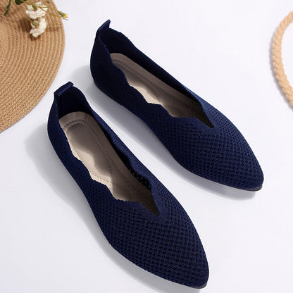 Escarpins plats pointus et volants tissés - Chic&Shines