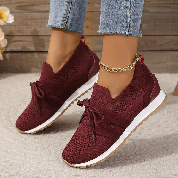 Chaussures à lacets en maille tissée décontractées