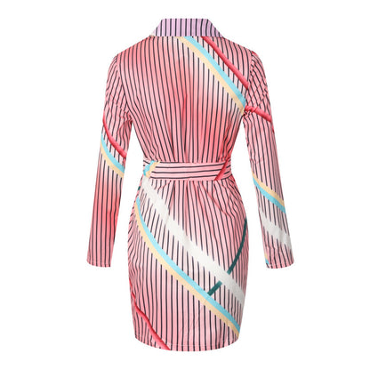 Robe courte sexy manches longues avec ceinture - Chic&Shines