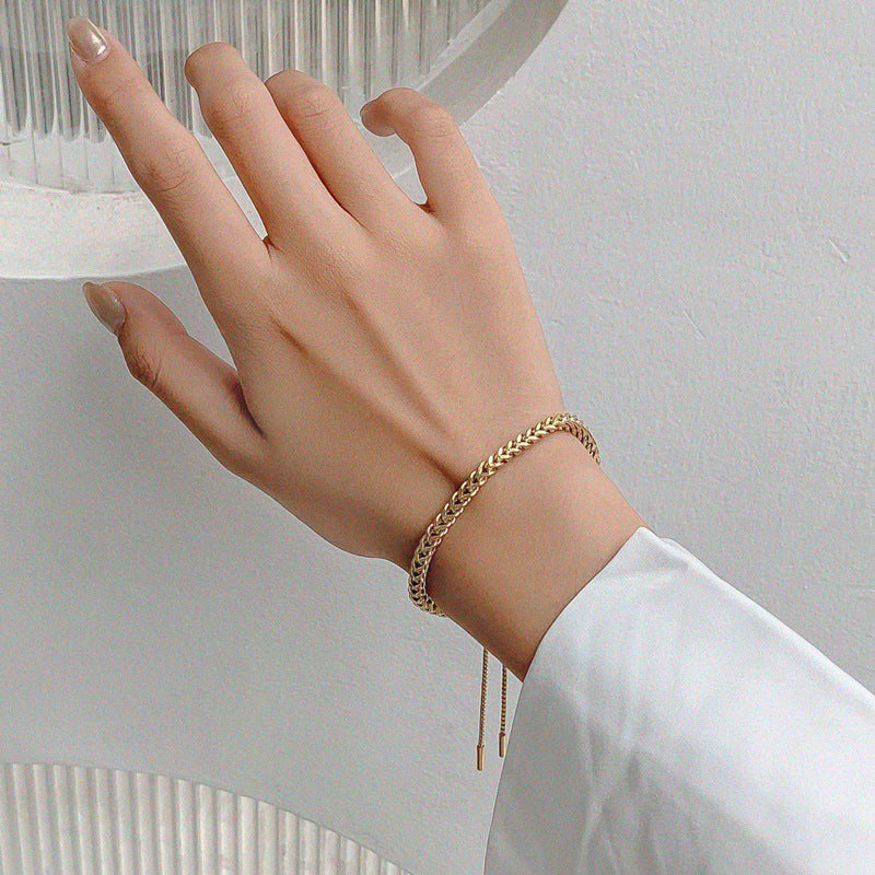Bracelet tressé en acier titane réglable - Chic&Shines