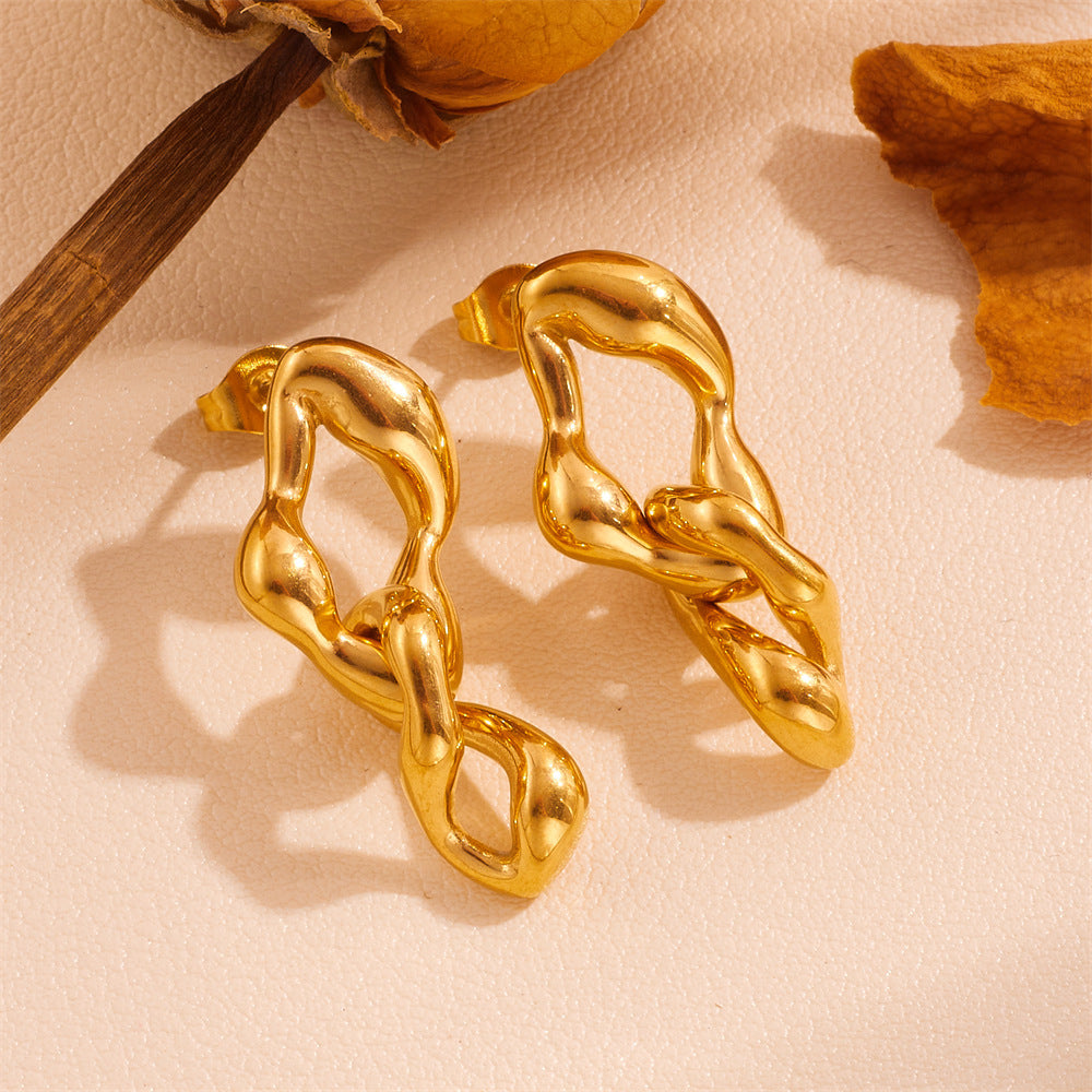 Boucles d'oreilles torsadées en acier inoxydable