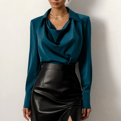 Chemise à manches longues et col irrégulier - Chic&Shines