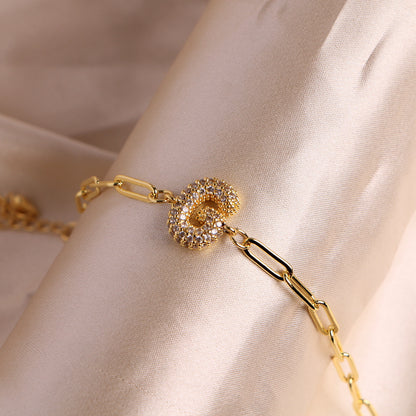 Bracelet clip en zircone pendentif lettre - Chic&Shines