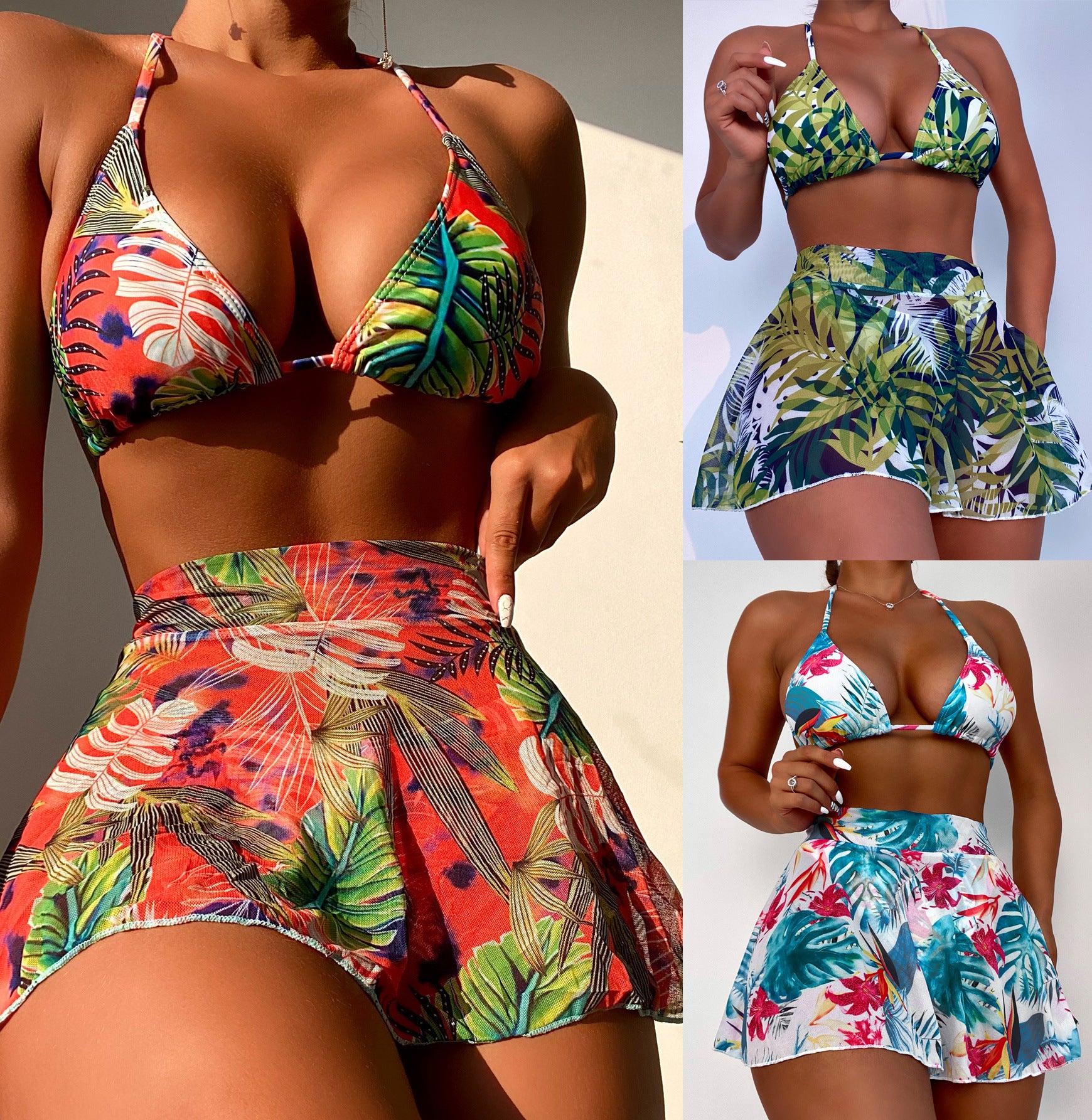 Maillot de bain trois pièces imprimé