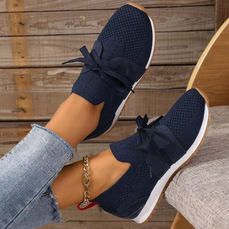 Chaussures à lacets en maille tissée décontractées