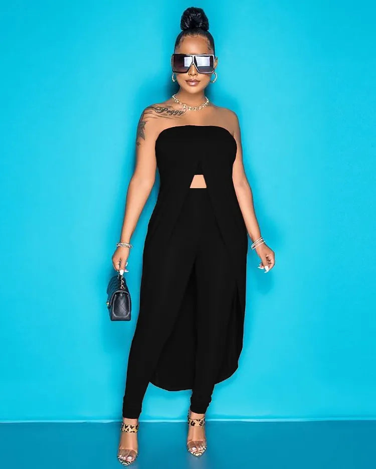 Long Top and Pencil Pants Set