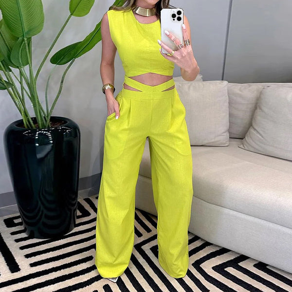 Combinaison pantalon sans manches dos nu