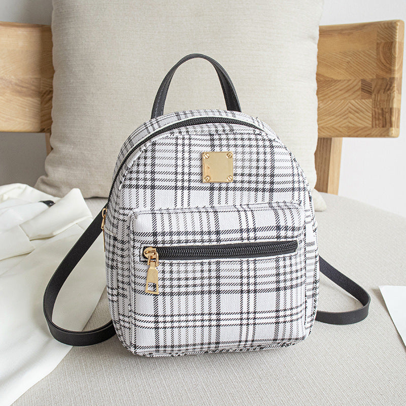 Petit sac à dos à imprimé à carreaux