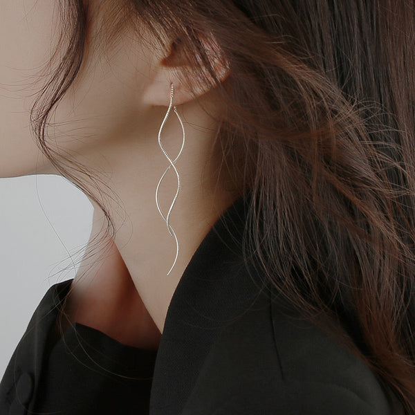 Boucles d'oreilles fines vagues