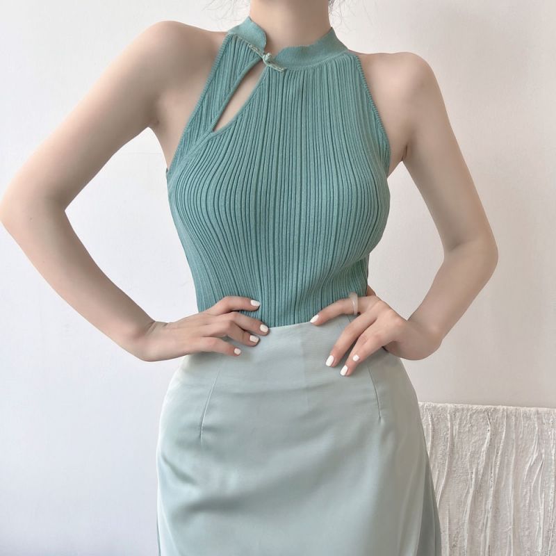 Haut court col rond sans manches - Chic&Shines