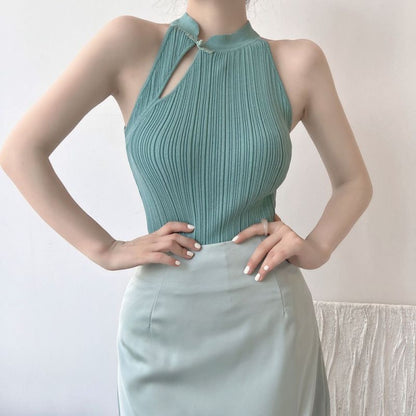 Haut court col rond sans manches - Chic&Shines