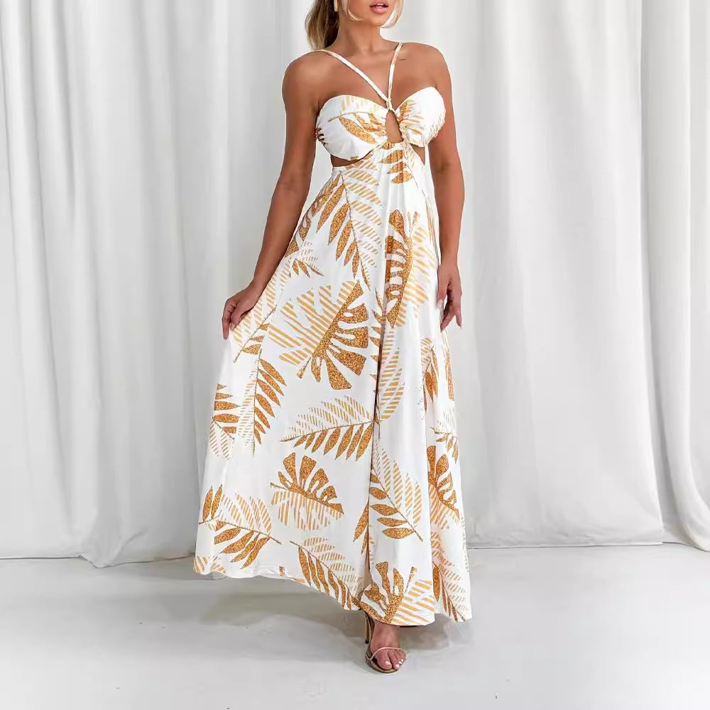 Robe longue d'été dos nu décontractée imprimée - Chic&Shines
