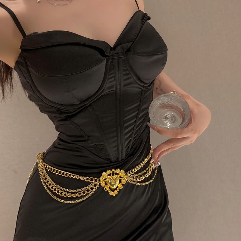 Chaîne de taille multicouche en or Love - Chic&Shines