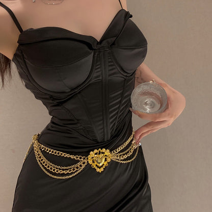 Chaîne de taille multicouche en or Love - Chic&Shines