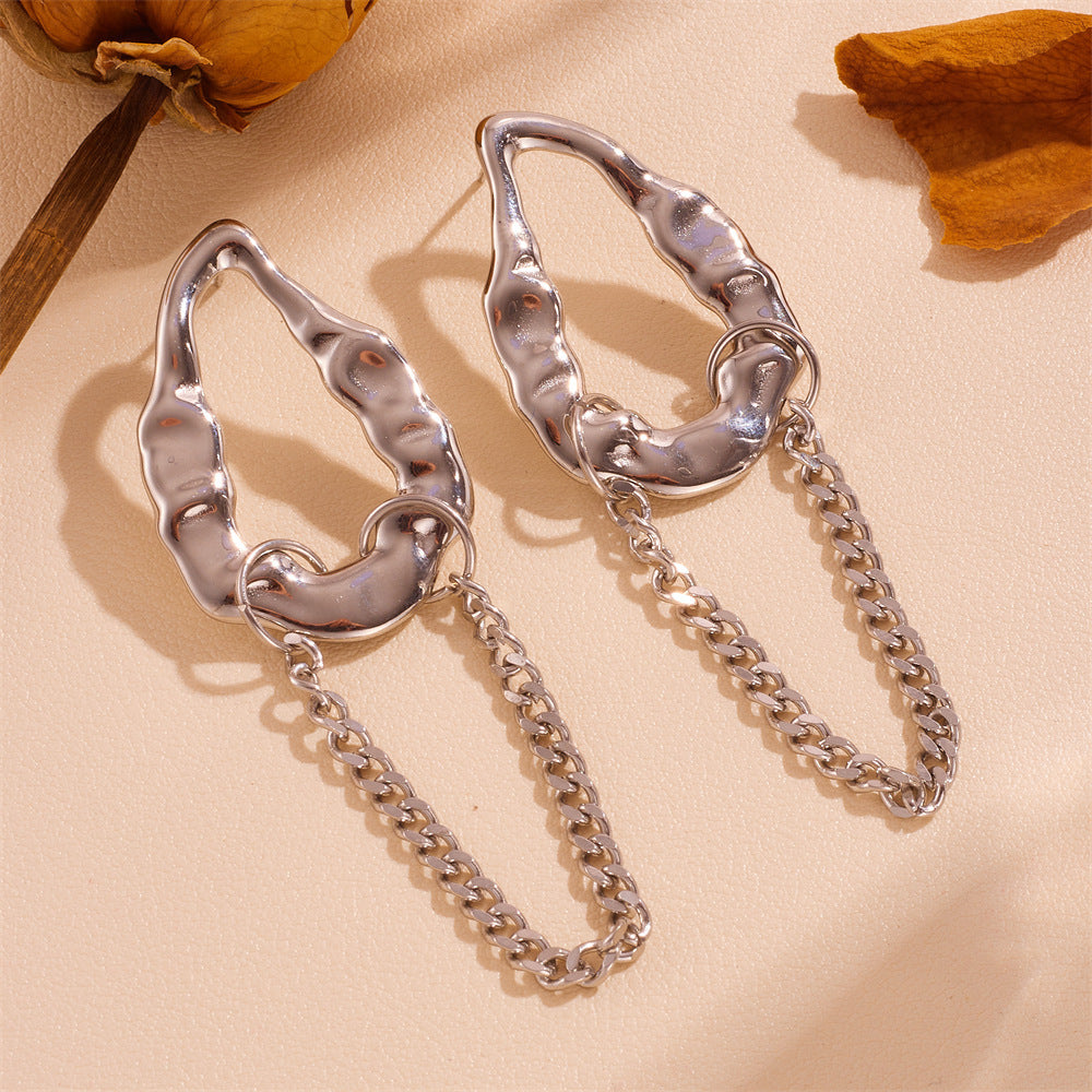 Boucles d'oreilles torsadées en acier inoxydable