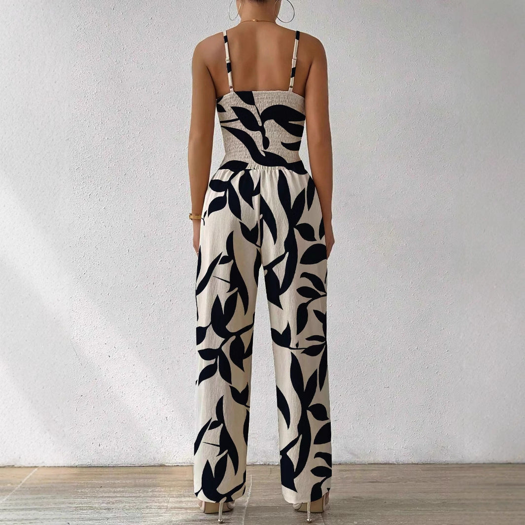 Combinaison pantalon à bretelles imprimé - Chic&Shines