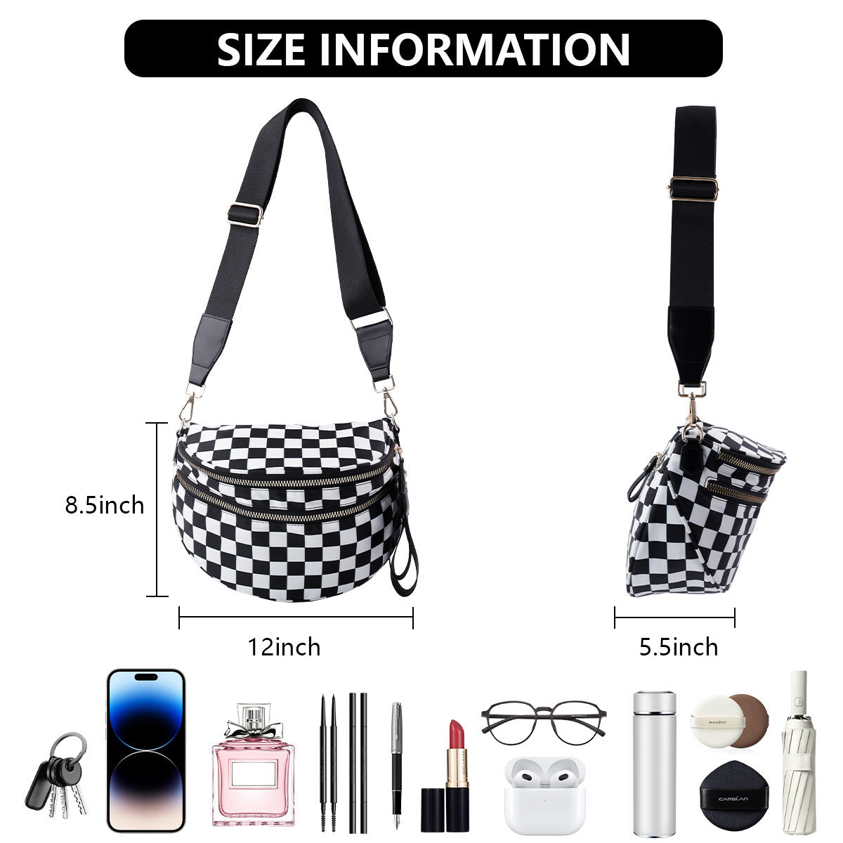 Sac banane tissu Oxford grande capacité