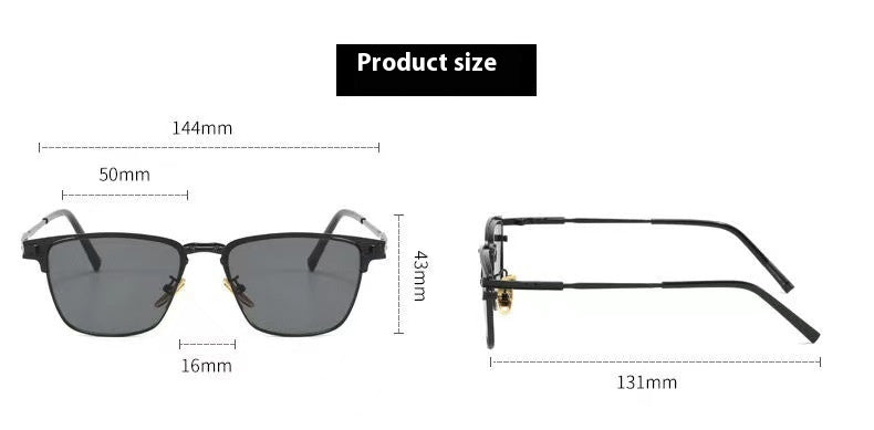 Lunette de soleil carrée rétro protection UV