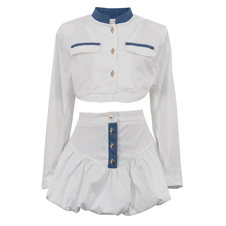 Ensemble chemise manches longues et mini-jupe - Chic&Shines