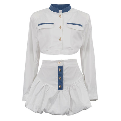 Ensemble chemise manches longues et mini-jupe - Chic&Shines
