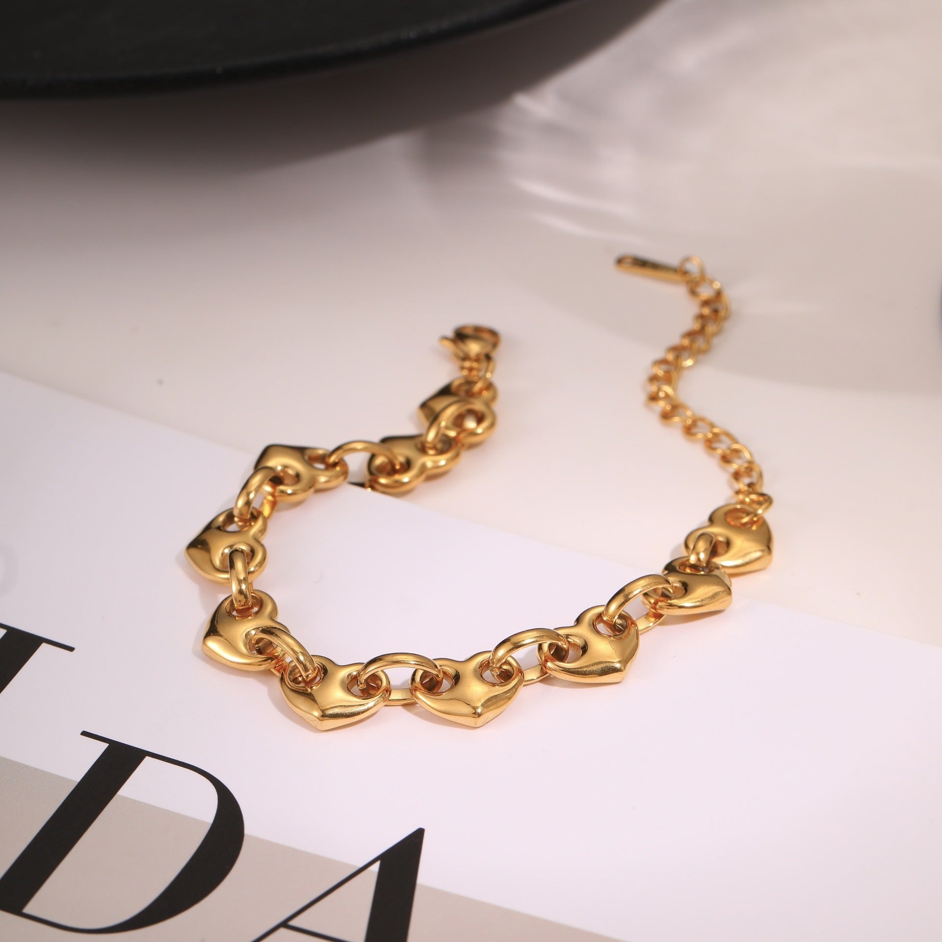 Bracelet motif cœur en acier inoxydable