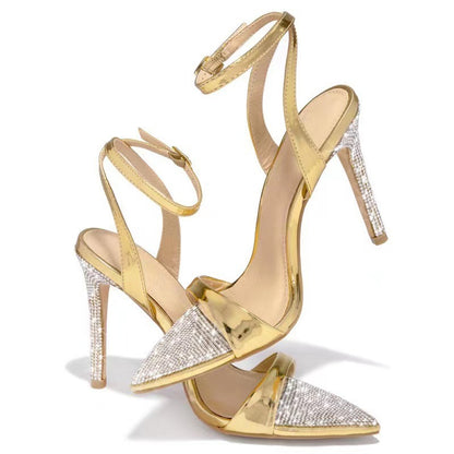 Escarpins à bout ouvert ornés de strass - Chic&Shines
